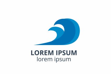 Dalga Logosu tasarım şablonu. herhangi bir şirket veya şirket kullanımı için vektör içinde akan sıvı su simgesi simgesi.