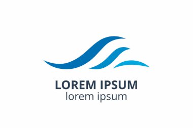 Dalga Logosu tasarım şablonu. herhangi bir şirket veya şirket kullanımı için vektör içinde akan sıvı su simgesi simgesi.