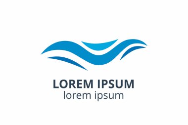 Dalga Logosu tasarım şablonu. herhangi bir şirket veya şirket kullanımı için vektör içinde akan sıvı su simgesi simgesi.