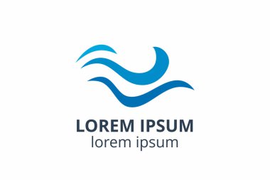 Dalga Logosu tasarım şablonu. herhangi bir şirket veya şirket kullanımı için vektör içinde akan sıvı su simgesi simgesi.