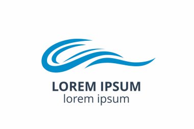 Dalga Logosu tasarım şablonu. herhangi bir şirket veya şirket kullanımı için vektör içinde akan sıvı su simgesi simgesi.