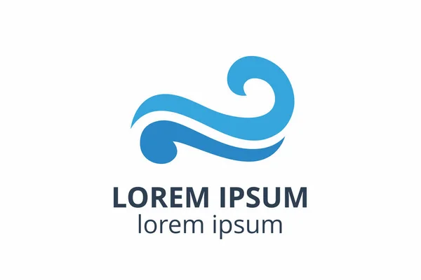 Wave Logo Illustration Design Template Flowing Liquid Water Symbol Icon — Stock Vector