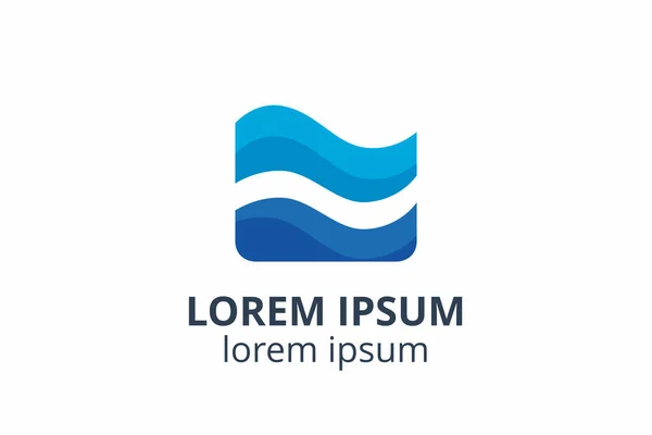 Dalga Logosu tasarım şablonu. herhangi bir şirket veya şirket kullanımı için vektör içinde akan sıvı su simgesi simgesi.