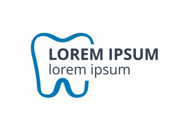 Dişler, beyaz arka planda diş simgesi fikri. Diş sağlığı kliniği, diş bakımı ve sağlık konsepti için logo olarak kullanılabilir