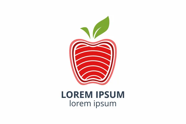 Diseño Del Logotipo Plantilla Manzana Forma Creativa Aislar Ilustración Vectorial — Archivo Imágenes Vectoriales