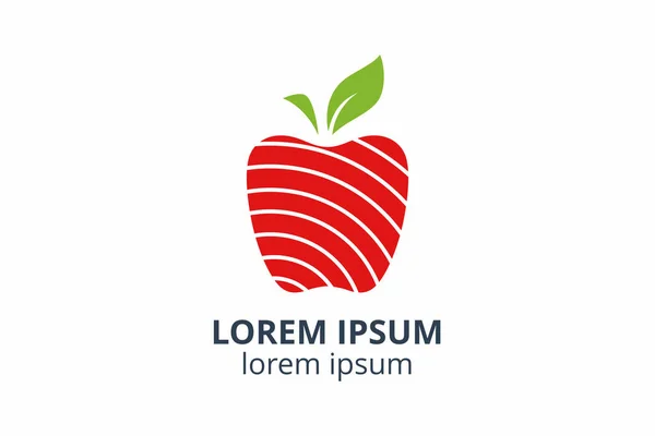 Diseño Del Logotipo Plantilla Manzana Forma Creativa Aislar Ilustración Vectorial — Archivo Imágenes Vectoriales