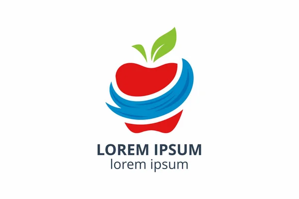 Diseño Del Logotipo Plantilla Manzana Forma Creativa Aislar Ilustración Vectorial — Archivo Imágenes Vectoriales