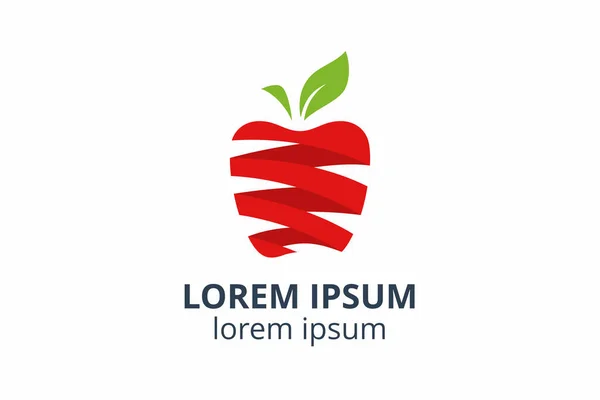 Diseño Del Logotipo Plantilla Manzana Forma Creativa Aislar Ilustración Vectorial — Archivo Imágenes Vectoriales