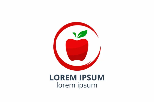 Diseño Del Logotipo Plantilla Manzana Forma Creativa Aislar Ilustración Vectorial — Archivo Imágenes Vectoriales