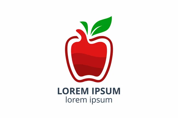 Diseño Del Logotipo Plantilla Manzana Forma Creativa Aislar Ilustración Vectorial — Archivo Imágenes Vectoriales