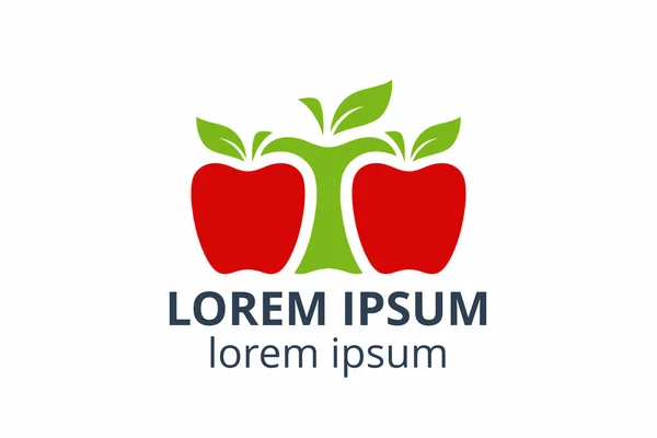 Дизайн Логотипу Яблучного Шаблону Творчій Формі Ізолюють Векторні Ілюстрації Білому — стоковий вектор