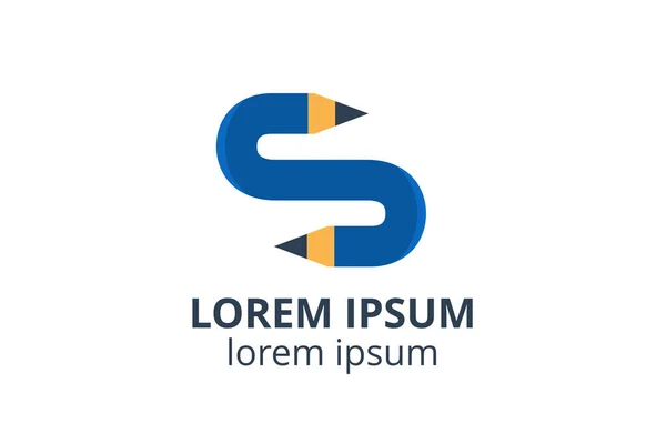 Творча Ідея Формує Ілюстрацію Дизайну Піктограми Олівця Логотип Шаблону Школи — стоковий вектор