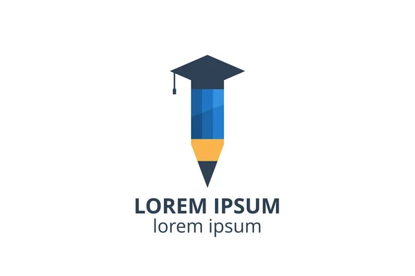 Yaratıcı fikir kalem ikonu tasarım illüstrasyonu. Okul için şablon logosu, yazar, sanat ve stüdyo şirketi, mimarlık şirketi, ya da herhangi bir iş..