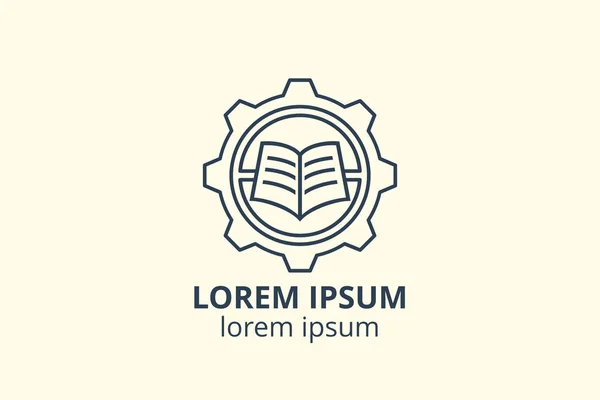 Design Logotipo Modelo Livro Forma Criativa Isolar Ilustração Vetorial Uso — Vetor de Stock