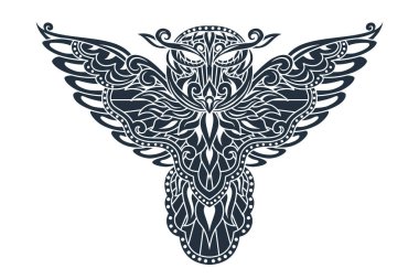 Baykuş şablonunun yaratıcı şekli logo tasarımı vektör illüstrasyonunu izole et. Danışman, web sitesi şirketi, eğitim şirketi, başvuru, e-spor rozeti gibi modern işletmelerin kullanımı.