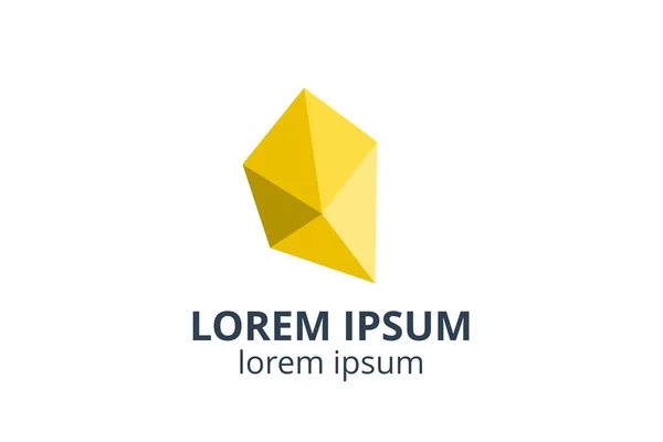 Logo Design Geometrie Luxusní Drahokam Šablony Silueta Kreativním Tvaru Izolovat — Stockový vektor