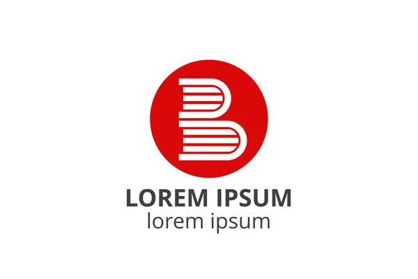 B alfabesi çizimi gibi yaratıcı şekildeki kitap şablonunun logosu. Yayınevi, kitapçı, dijital şirket, kütüphane, eğitim şirketi, okul, üniversite gibi işletmeler için kullanım,