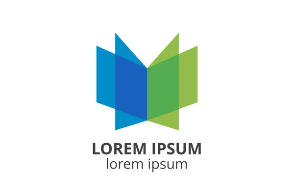 Yaratıcı şekilde kitap şablonunun logo tasarımı vektör illüstrasyonunu izole et. Yayınevi, kitapçı, dijital şirket, kütüphane, eğitim şirketi, okul, üniversite gibi işletmeler için kullanım,