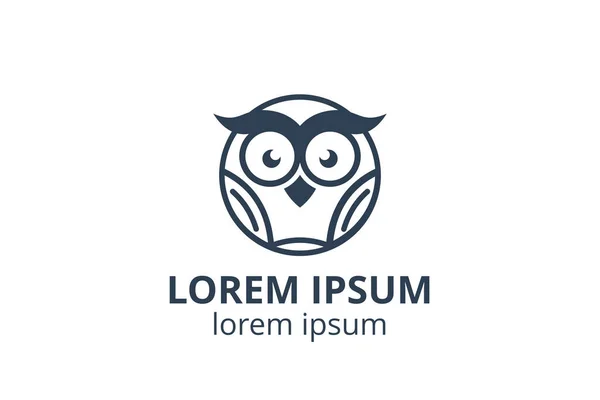 Baykuş Şablonunun Yaratıcı Şekli Logo Tasarımı Vektör Illüstrasyonunu Izole Danışman — Stok Vektör