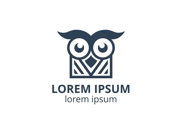 Desain Logo Dari Templat Burung Hantu Dalam Bentuk Kreatif Isolasi - Stok Vektor
