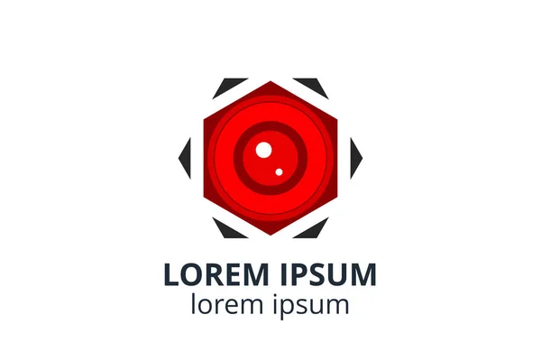 Kreative Form Linsendesign Symbol Der Kamera Template Icon Logo Für — Stockvektor