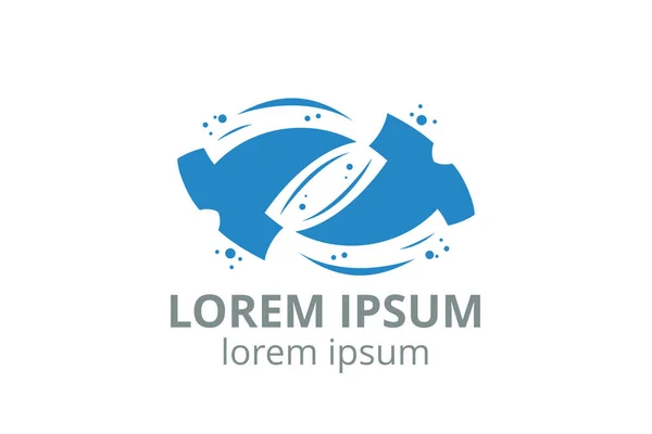 Logo Ontwerp Icoon Voor Wasserij Business Template Creatieve Silhouet Vorm — Stockvector