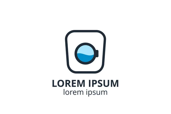 Logo Ontwerp Icoon Voor Wasserij Business Template Creatieve Silhouet Vorm — Stockvector