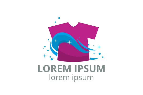 Logo Design Ikone Für Wäscherei Geschäftsschablone Kreativer Silhouette Form Isolieren — Stockvektor