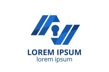 Herhangi bir modern veri güvenlik hizmetinde, web sitesi veya uygulama üzerinde anahtar siluet şablonunun yaratıcı biçimde logo ikonu tasarımı vektör ilüstrasyon kullanımını izole et.