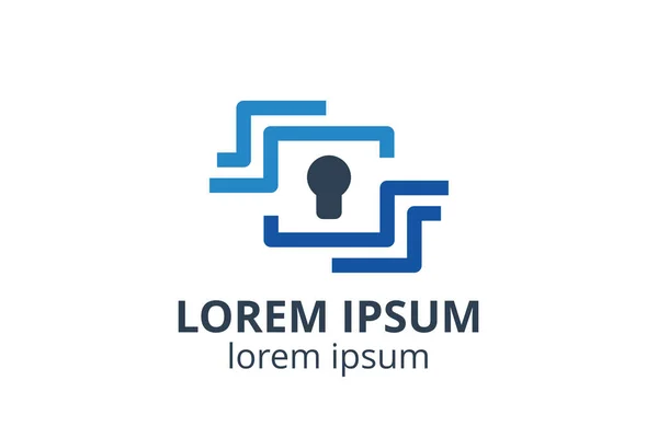 Herhangi bir modern veri güvenlik hizmetinde, web sitesi veya uygulama üzerinde anahtar siluet şablonunun yaratıcı biçimde logo ikonu tasarımı vektör ilüstrasyon kullanımını izole et.