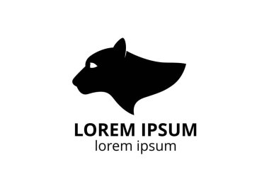 Çita vahşi hayvan silueti logo tasarım şablonu spor takımı ya da beyaz arka plandaki herhangi bir şirket için..