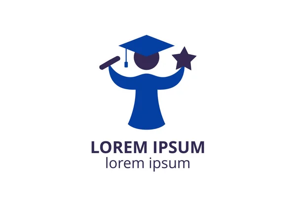Logo Design Von Studentenkindern Oder Menschen Vorlage Kreativer Form Isolieren — Stockvektor