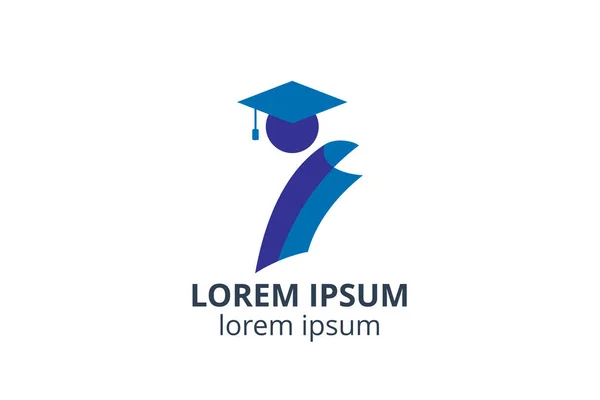 Öğrenci çocuklarının logo tasarımı ya da yaratıcı şekildeki insanların tasarımı vektör illüstrasyonunu izole eder. okul, üniversite, üniversite, eğitim merkezi gibi işletme eğitimi için kullanılacak.