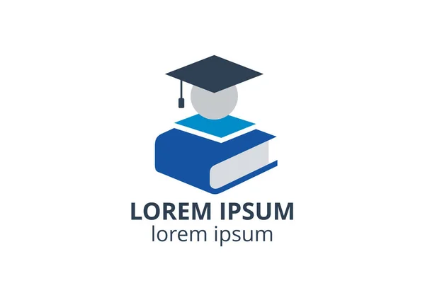 Öğrenci çocuklarının logo tasarımı ya da yaratıcı şekildeki insanların tasarımı vektör illüstrasyonunu izole eder. okul, üniversite, üniversite, eğitim merkezi gibi işletme eğitimi için kullanılacak.