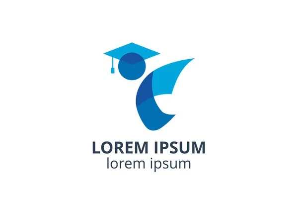 Öğrenci çocuklarının logo tasarımı ya da yaratıcı şekildeki insanların tasarımı vektör illüstrasyonunu izole eder. okul, üniversite, üniversite, eğitim merkezi gibi işletme eğitimi için kullanılacak.