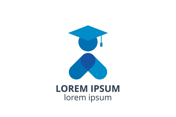 Öğrenci çocuklarının logo tasarımı ya da yaratıcı şekildeki insanların tasarımı vektör illüstrasyonunu izole eder. okul, üniversite, üniversite, eğitim merkezi gibi işletme eğitimi için kullanılacak.