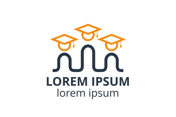 Logo Design Von Studentenkindern Oder Menschen Vorlage Kreativer Form Isolieren — Stockvektor