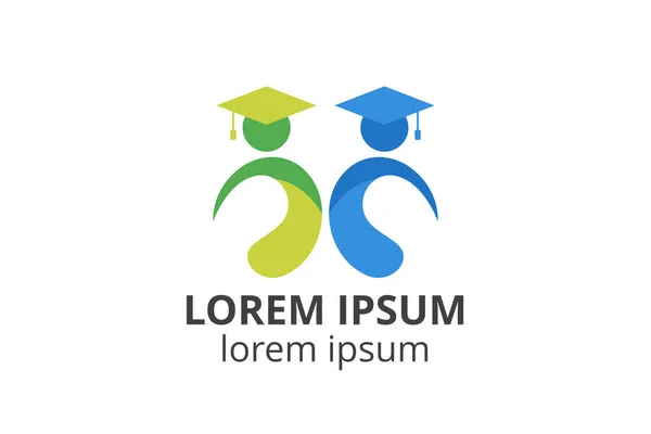 Logo Design Von Studentenkindern Oder Menschen Vorlage Kreativer Form Isolieren — Stockvektor