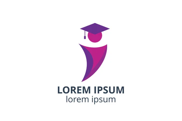 Öğrenci çocuklarının logo tasarımı ya da yaratıcı şekildeki insanların tasarımı vektör illüstrasyonunu izole eder. okul, üniversite, üniversite, eğitim merkezi gibi işletme eğitimi için kullanılacak.