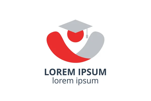 Logo Conception Enfant Étudiant Modèle Personnes Forme Créative Isoler Illustration — Image vectorielle