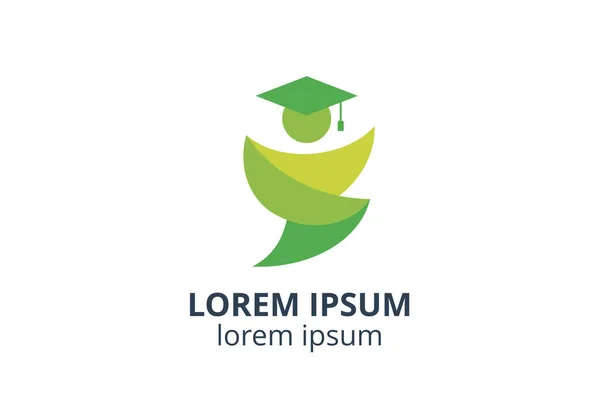 Öğrenci çocuklarının logo tasarımı ya da yaratıcı şekildeki insanların tasarımı vektör illüstrasyonunu izole eder. okul, üniversite, üniversite, eğitim merkezi gibi işletme eğitimi için kullanılacak.