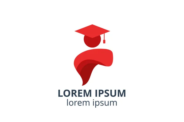Öğrenci çocuklarının logo tasarımı ya da yaratıcı şekildeki insanların tasarımı vektör illüstrasyonunu izole eder. okul, üniversite, üniversite, eğitim merkezi gibi işletme eğitimi için kullanılacak.