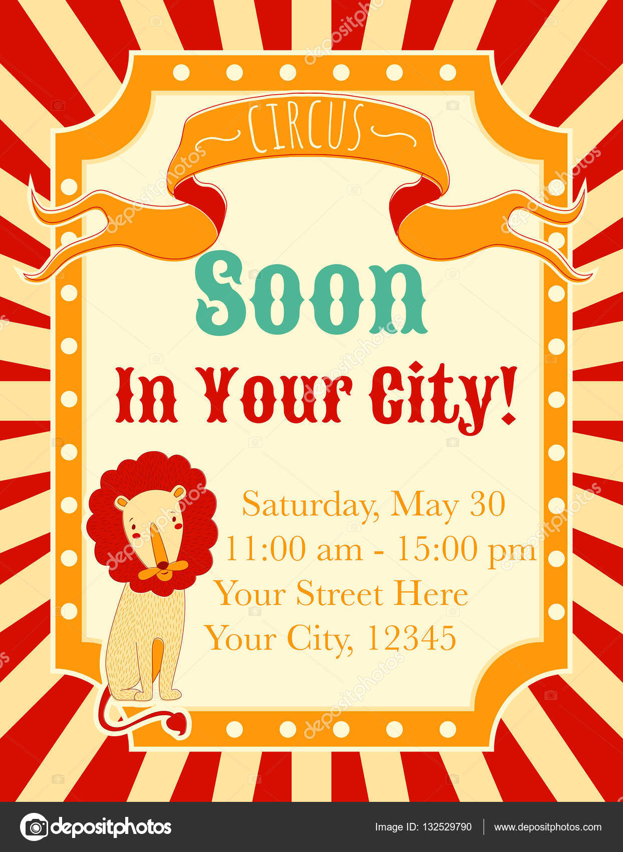 Carnival Baby Shower Invitation Card Stock Vector Y Verovski Carnival Baby Shower Invitation Card Template With Circus Vector By Y Verovski