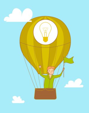 adam sıcak hava balonunda kutluyor 