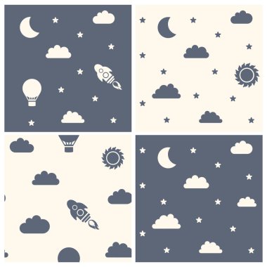 küçük renkli roketler ve yıldız