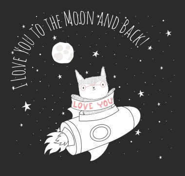 astronot uzayda kedi