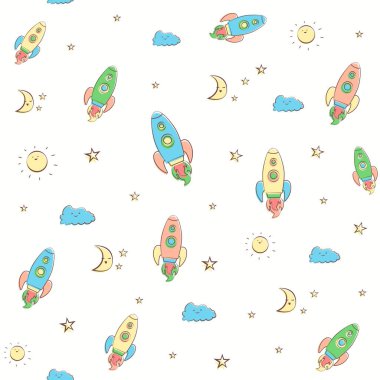 küçük renkli roketler ve yıldız