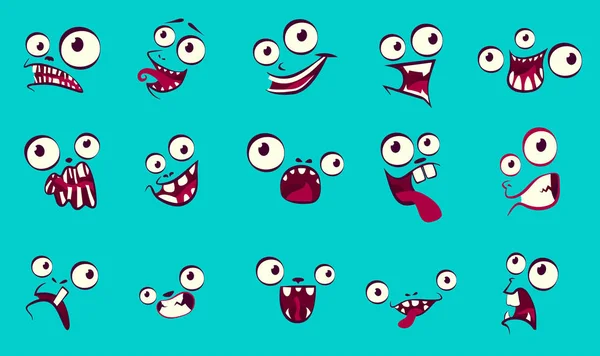 Cartoon monster faces — Stock Vector