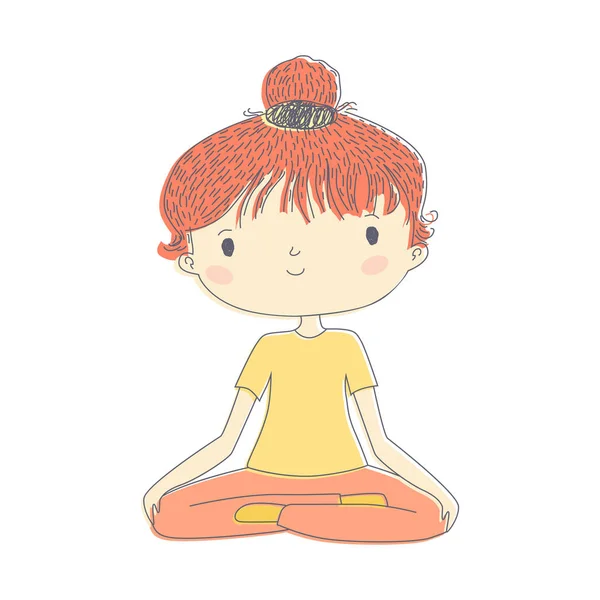 Jolie fille pratiquant le yoga — Image vectorielle