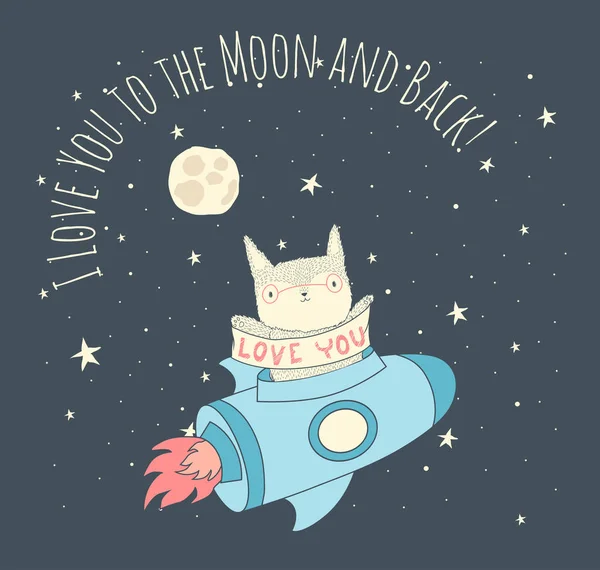 Astronaut katt i rymden — Stock vektor